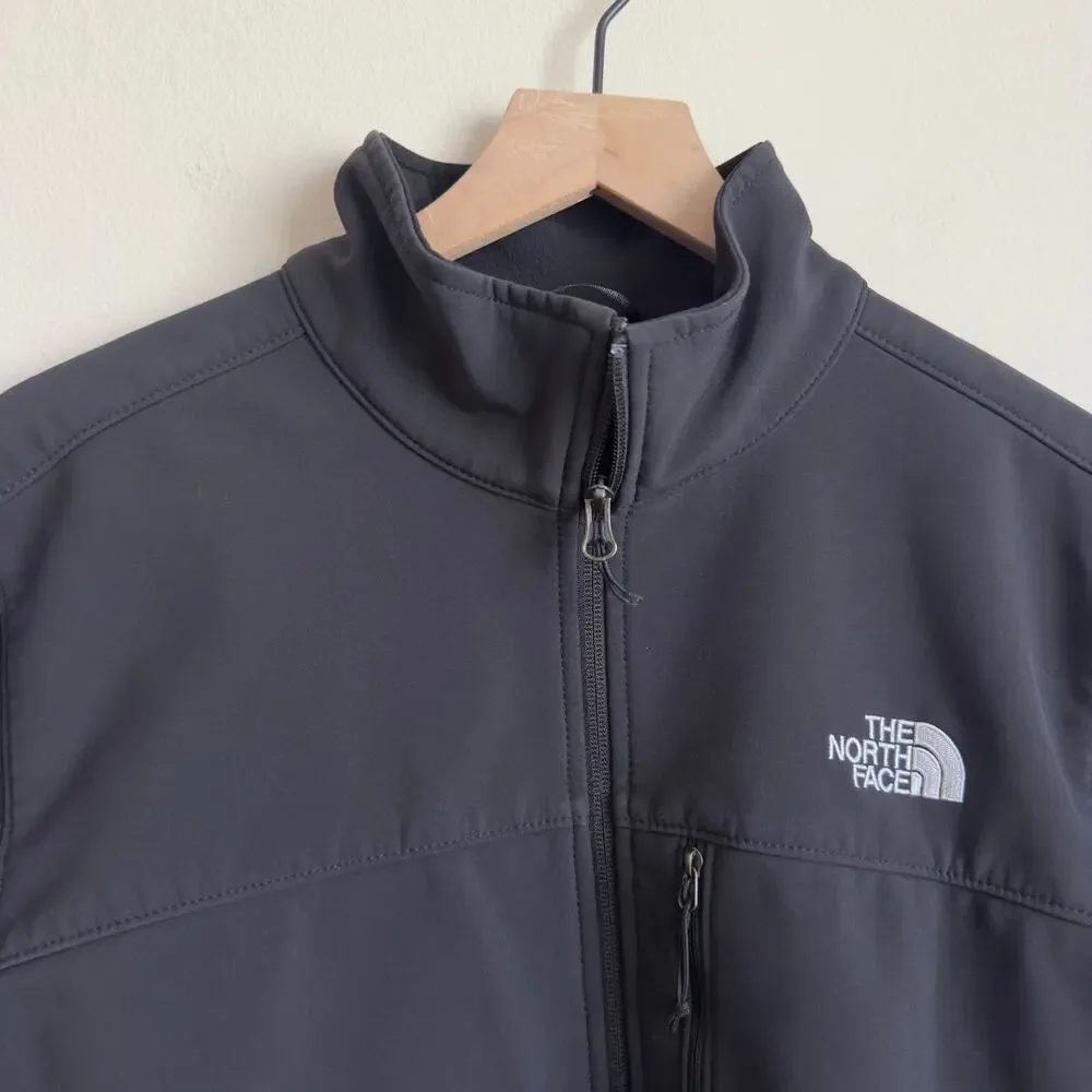 The North Face Men Size Medium Black Softshell Zipper Jacket Coat Lightweight